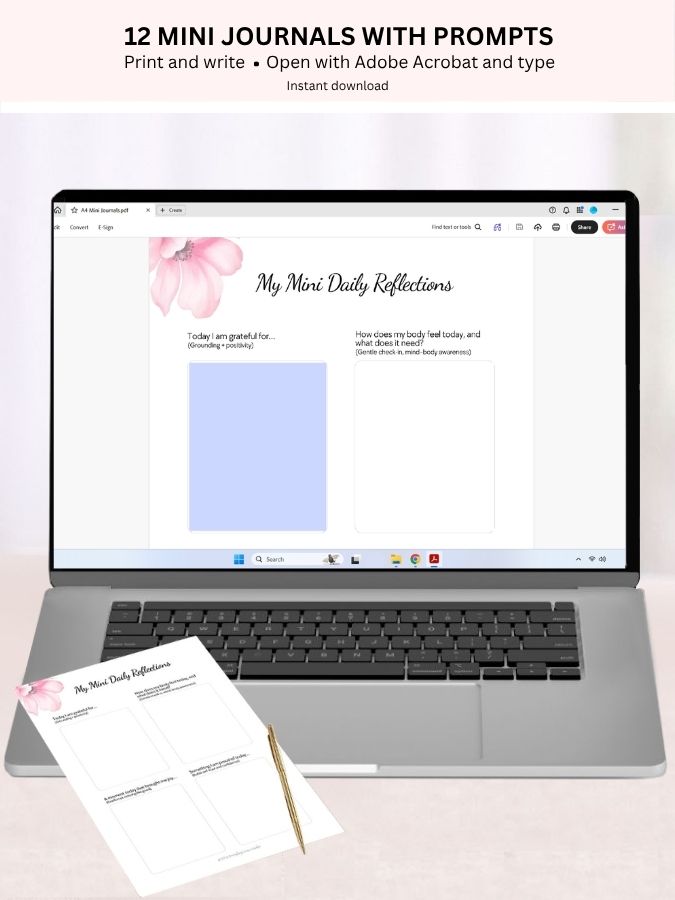 12 Floral Mini Journals With Prompts