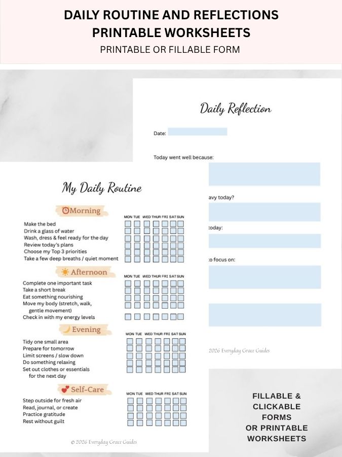 Daily Routine Checklist & Reflection Digital