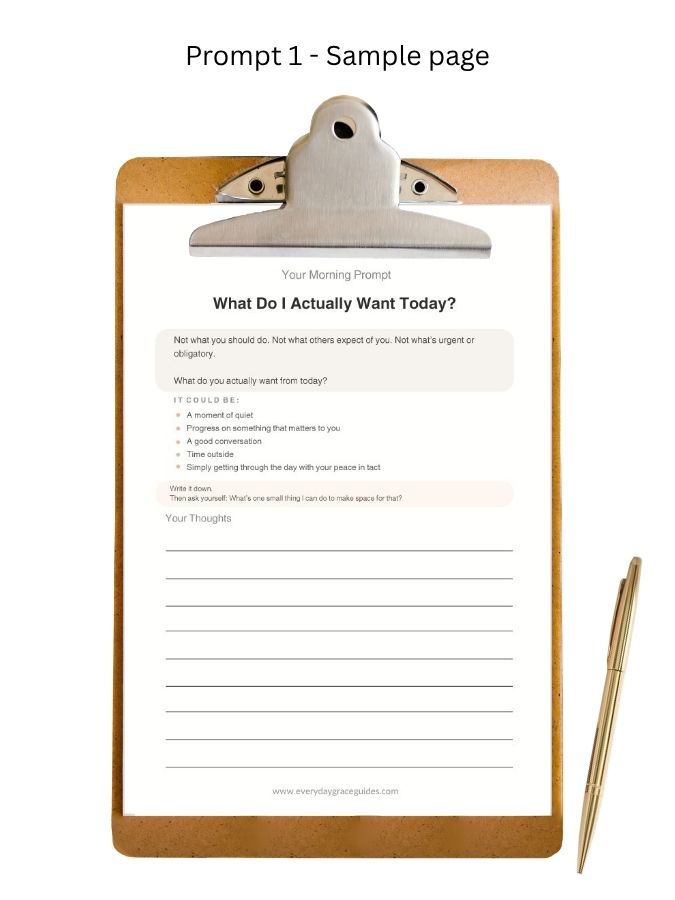 The Midlife Morning Reset - Self-Care Journal - Printable with lines.