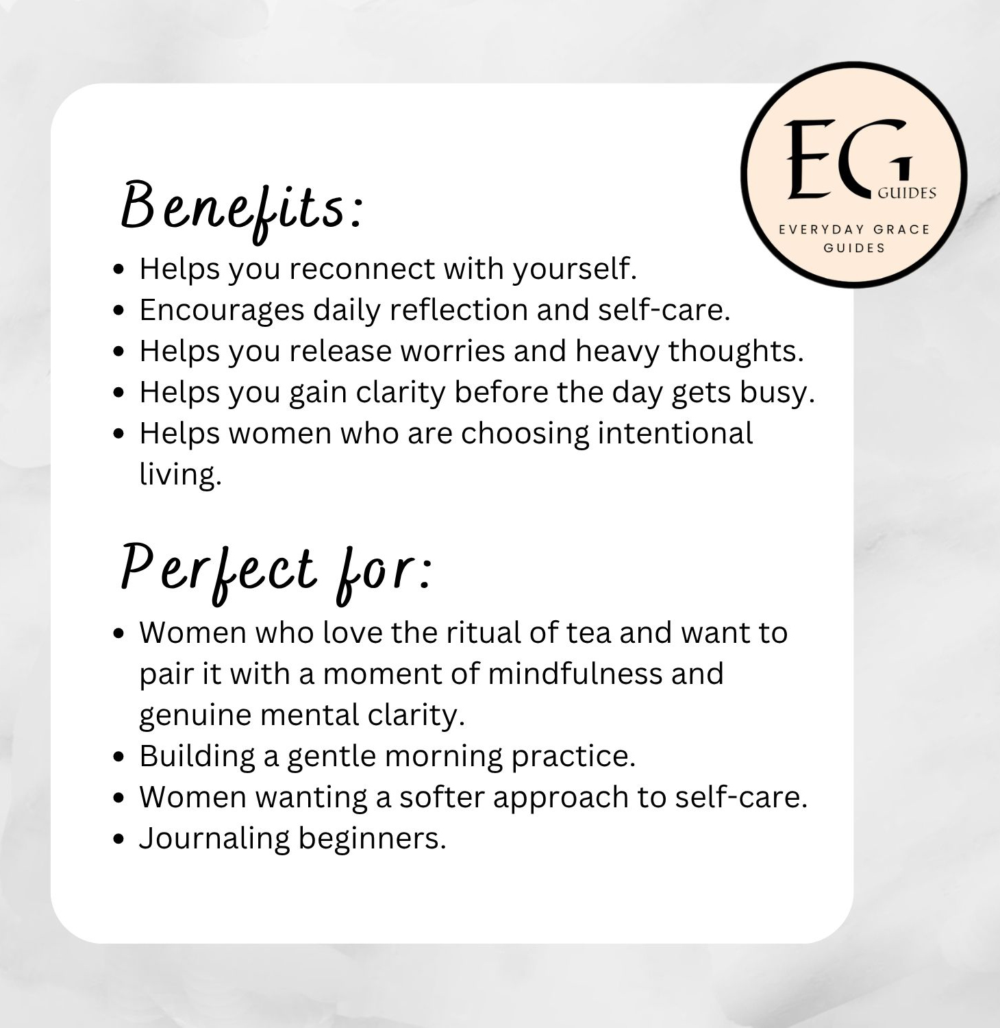 Morning Tea Reflections Printable - Benefits